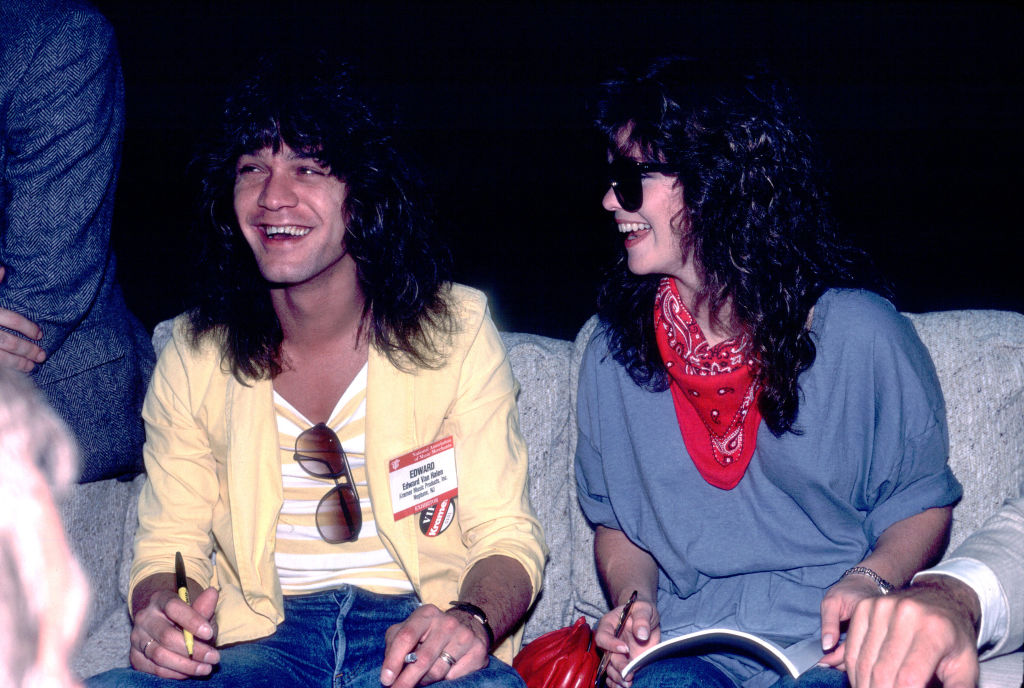 Married couple, Dutch-born American Rock musician Eddie Van Halen (1955 - 2020), of the group Van Halen, and American actress Valerie Bertinelli