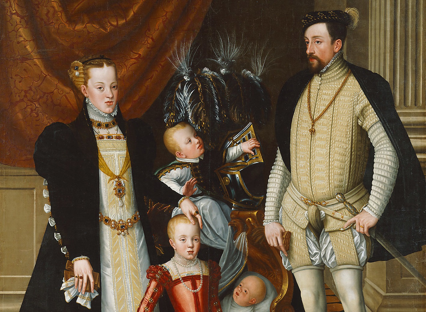Maximilian II, Holy Roman Emperor and his wife Infanta Maria of Spain with their children - 1563
