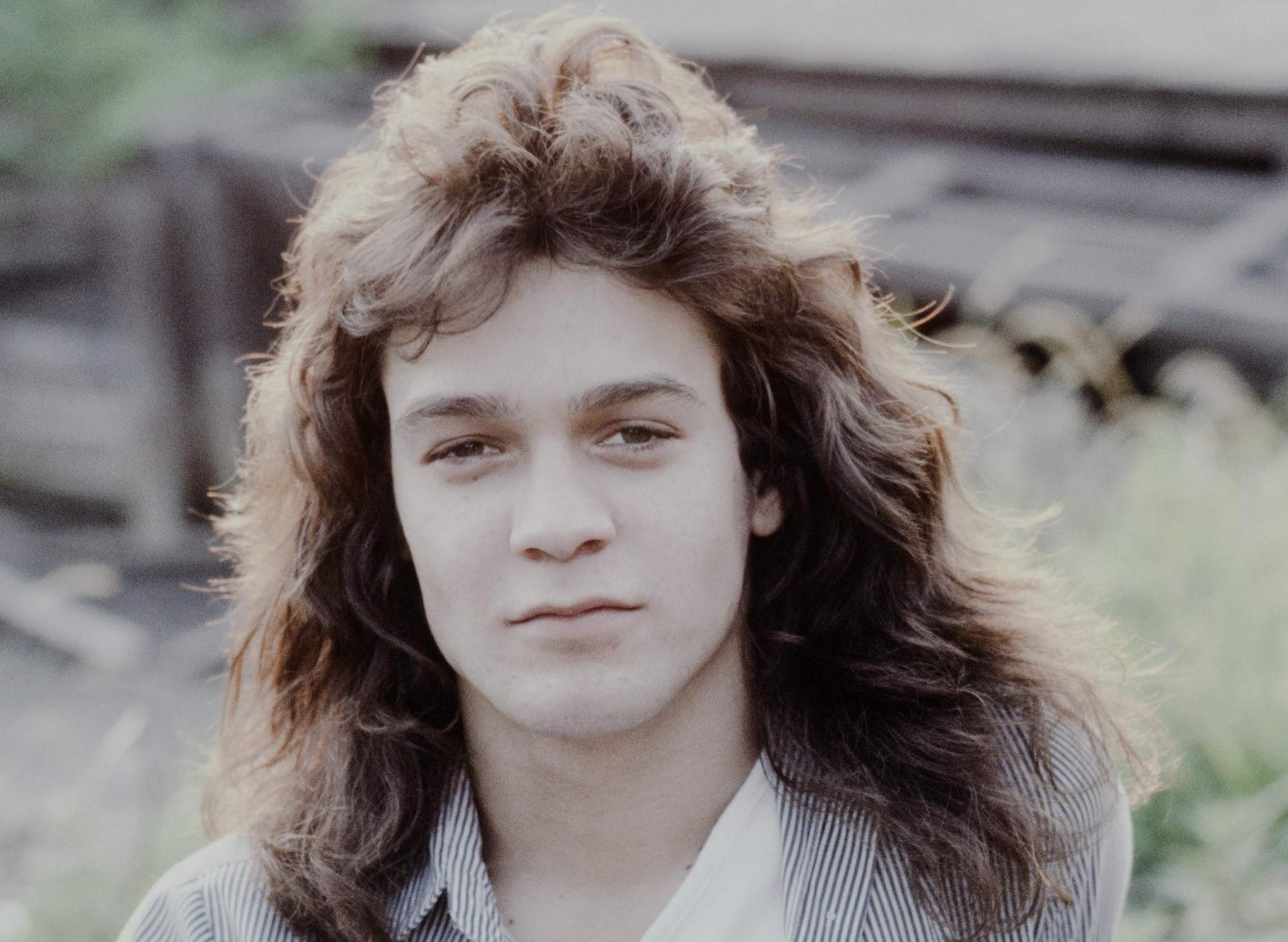 Eddie Van Halen Van Halen in the scene of a rural area, Kyoto, June 1978