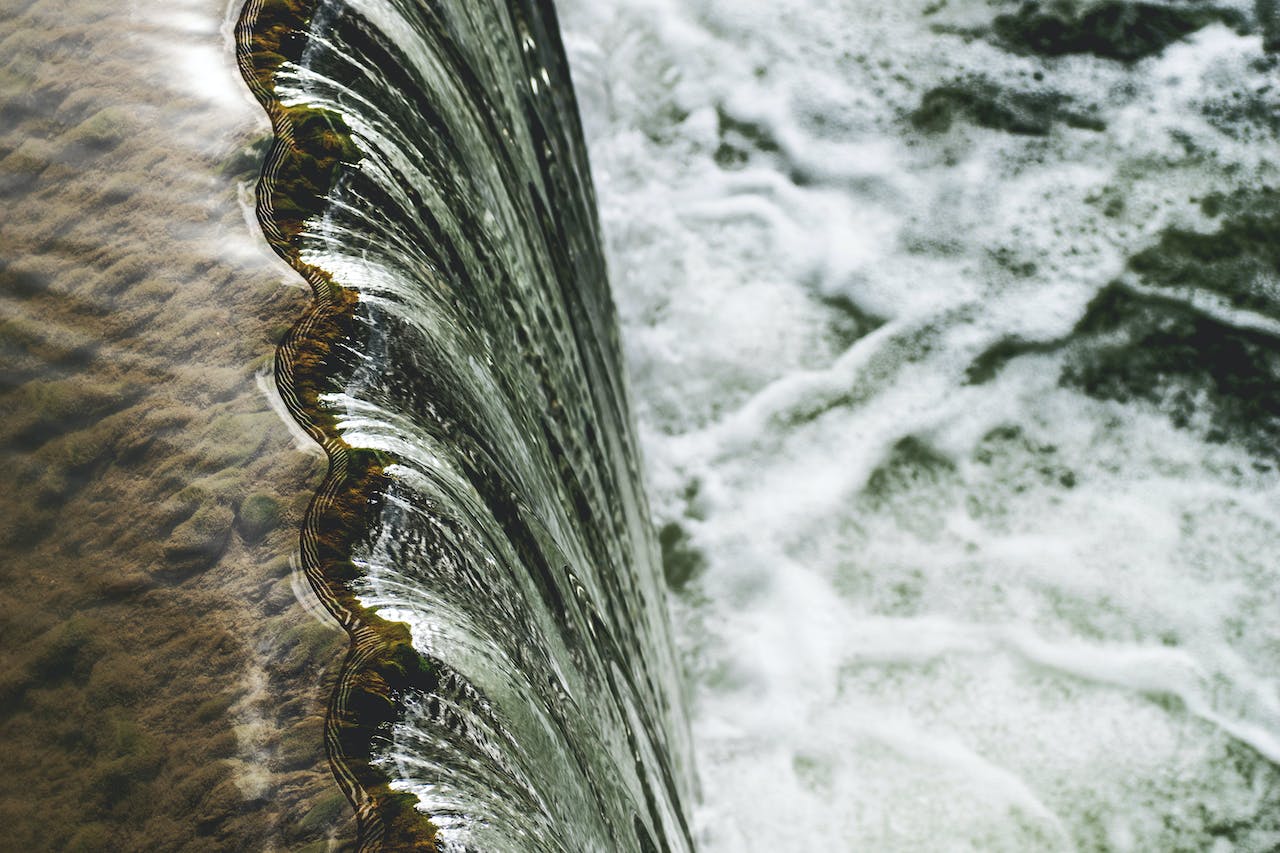 Close-Up Photo Of A Waterfall or Dam