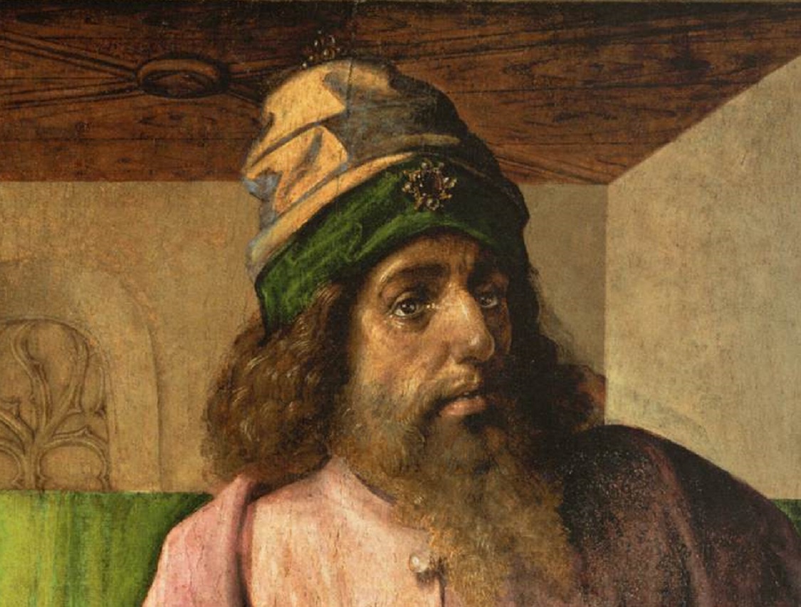 Aristotle by Justus van Gent. Oil on panel, c. 1476.