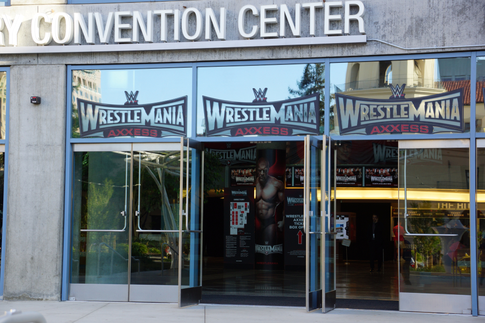Wrestlemania WWE Axxess event entrance at the McEnery Convention Center
