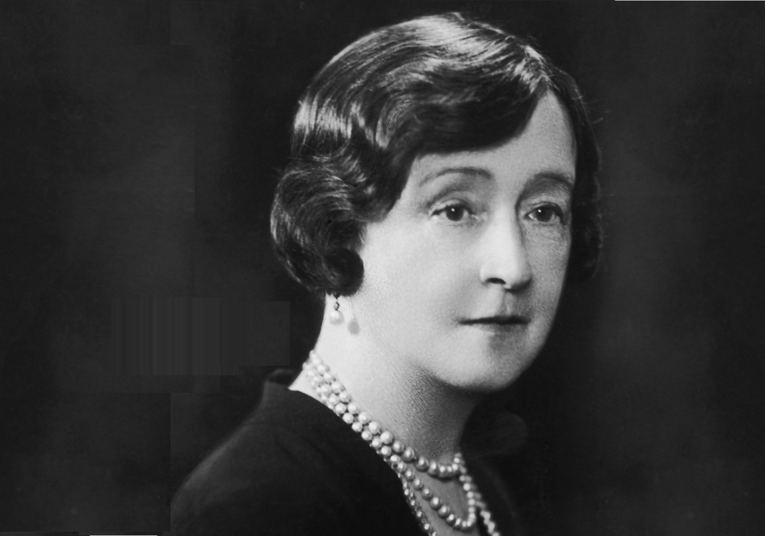 Lucy, Lady Duff-Gordon wearing black dress and looking at side - 1920