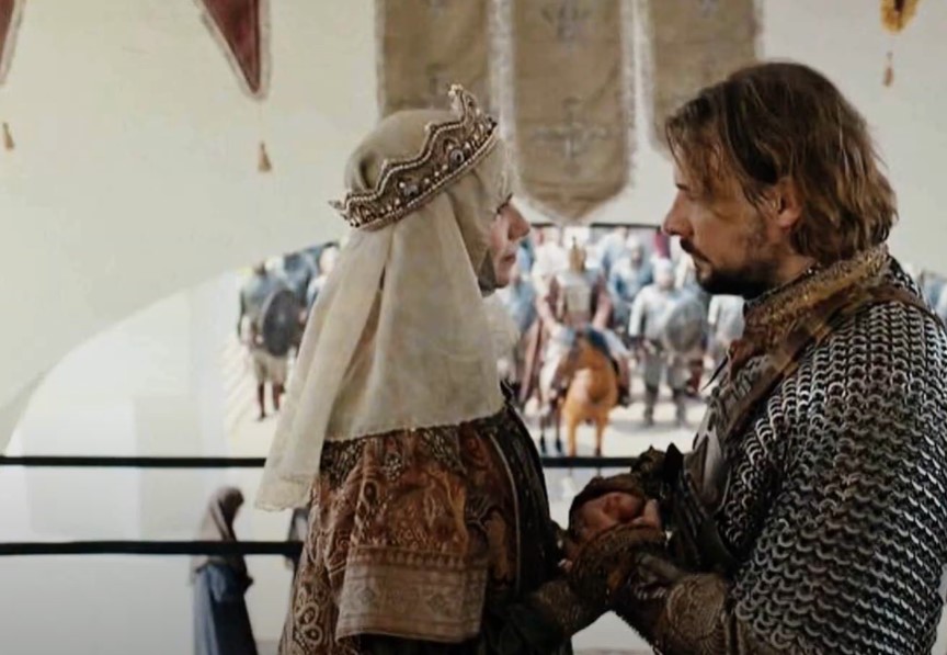 Ivan III of Russia and Mariya Andreeva as Sophia Palaiologina outside in winter