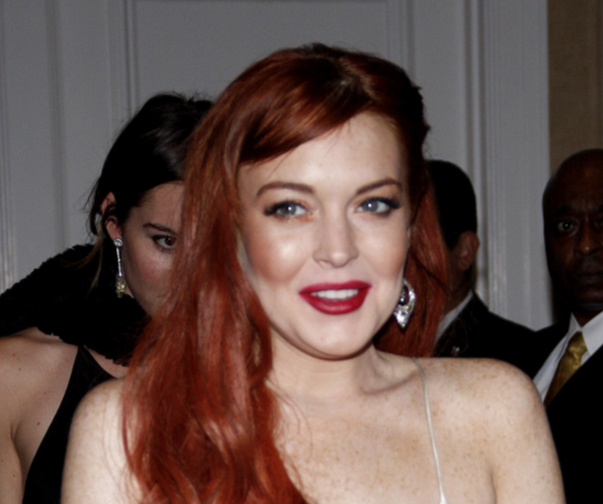 Lindsay Lohan at the Los Angeles premiere of 'Liz & Dick' held at the Beverly Hills Hotel in Los Angeles in white top