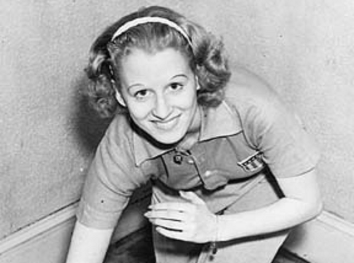 Publicity shot of Ruth Aarons smiling at camera - 1936