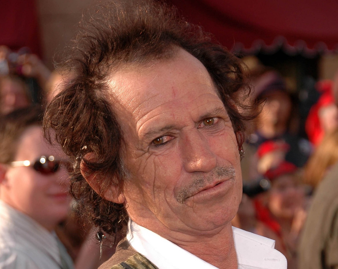 Keith Richards wearing white shirt is looking at camera - 2007