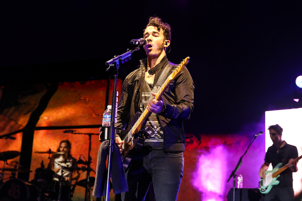 Kevin Jonas of The Jonas Brothers performs at a concert on their 2013 Jonas Brothers Live Tour on July 31, 2013