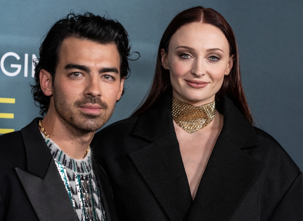 Joe Jonas and Sophie Turner wearing clothes by Louis Vuitton