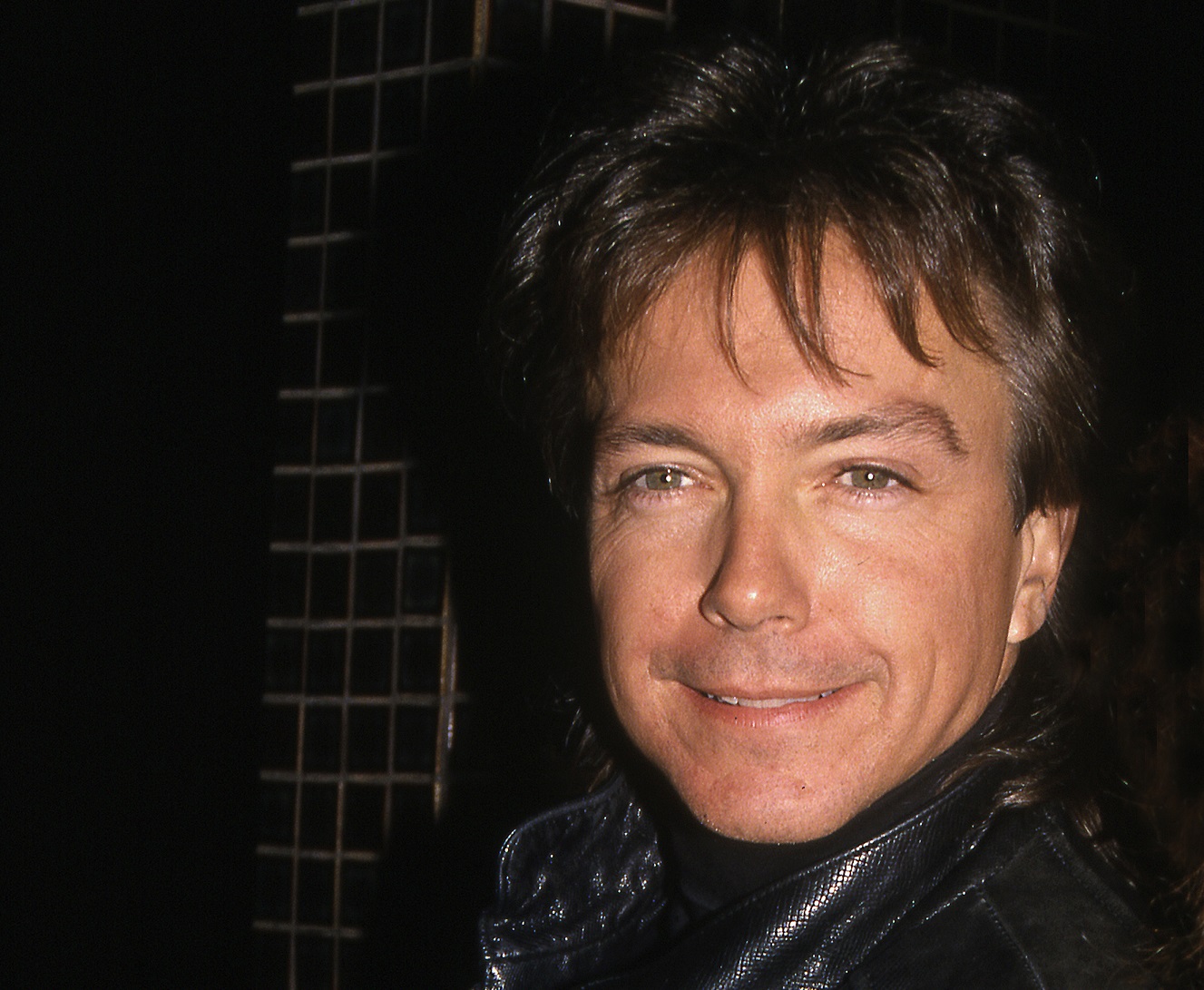 David Cassidy wearing black leather jacket - 1990