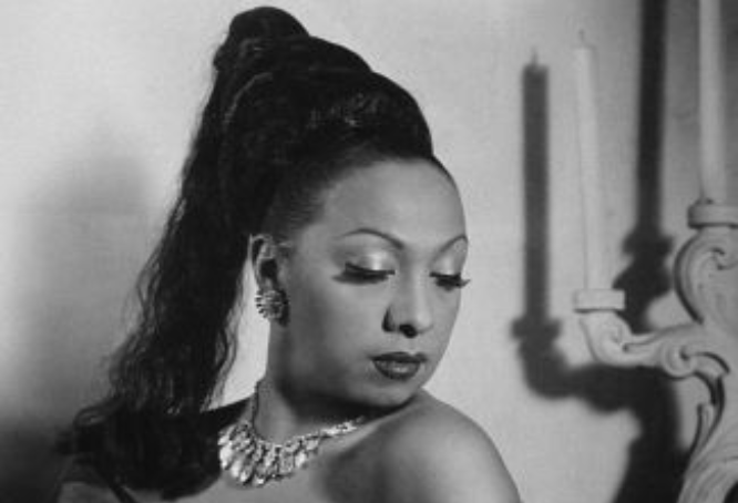 grayscale portrait photo of Josephine Baked wearing an extravagant dress