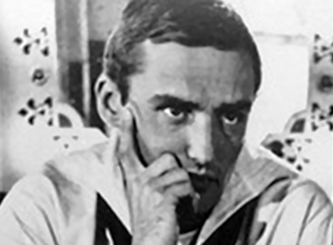 Portrait Photo of the young Actor Dennis Hopper wearing a sailor uniform
