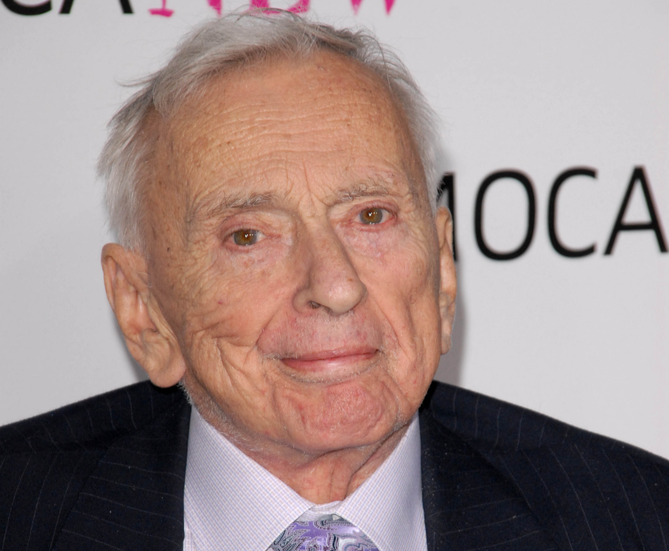 Gore Vidal at the MOCA New 30th Anniversary Gala MOCA Grand Avenue, Los Angeles in a black suit light purple shirt and a tie
