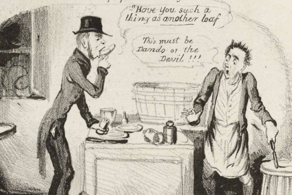 Cartoon showing Edward Dando