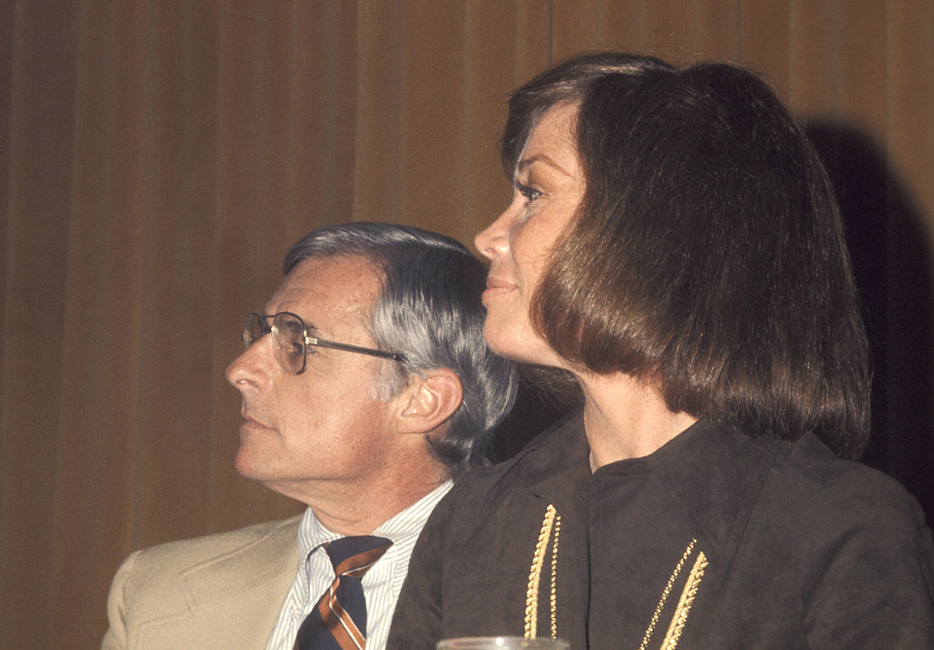 Television executive Grant Tinker and actress Mary Tyler Moore attend the Pacific Pioneer Broadcasters Luncheon