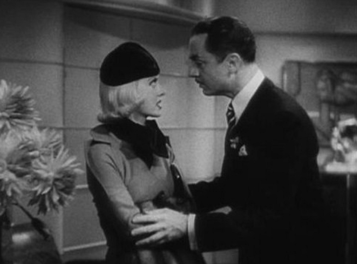 Frame from film Fashions of 1934 ,showing Bette Davis and William Powell - 1934