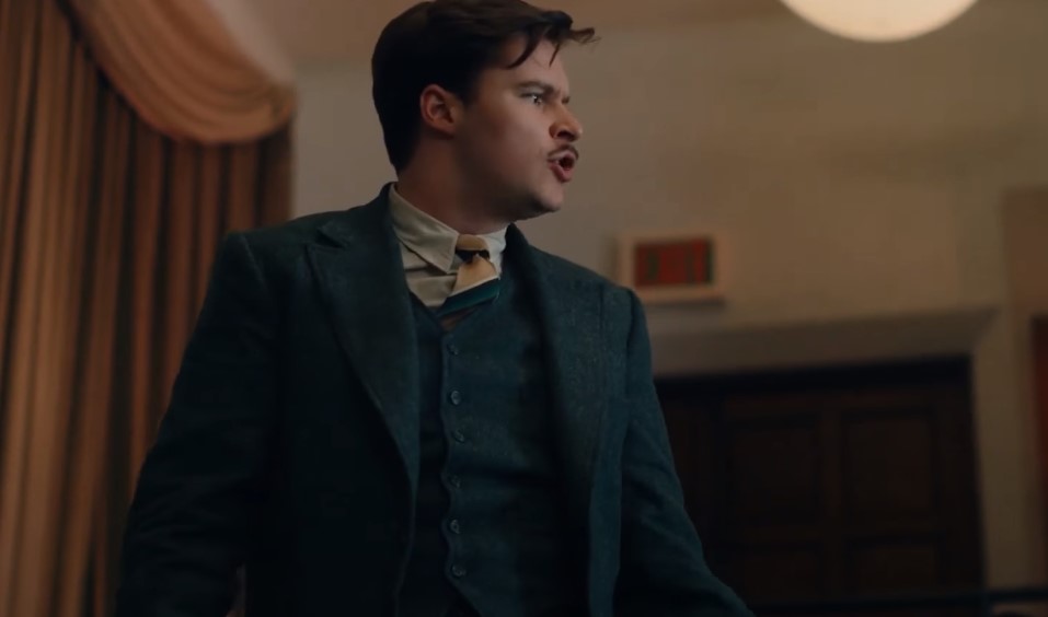 Jack Reynor as Jack Parsons in  Strange Angel  in suit