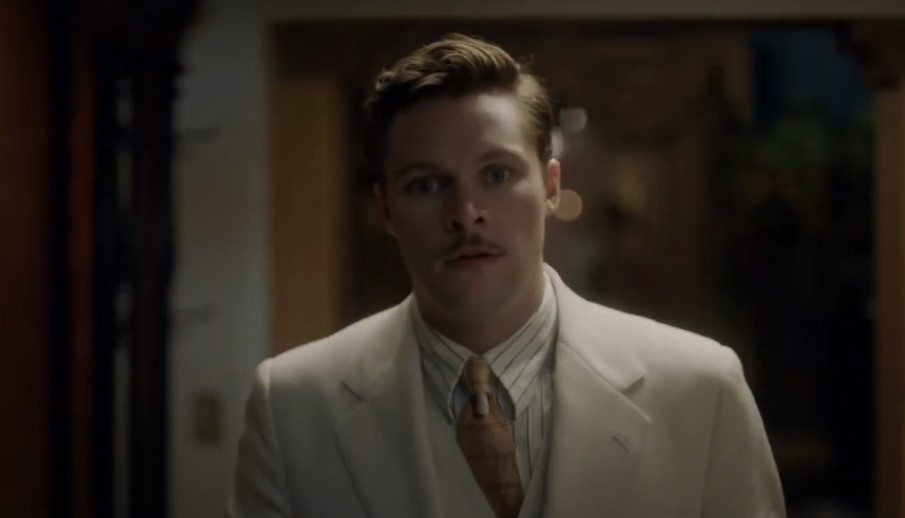 Jack Reynor as Jack Parsons in Strange Angel at the door 