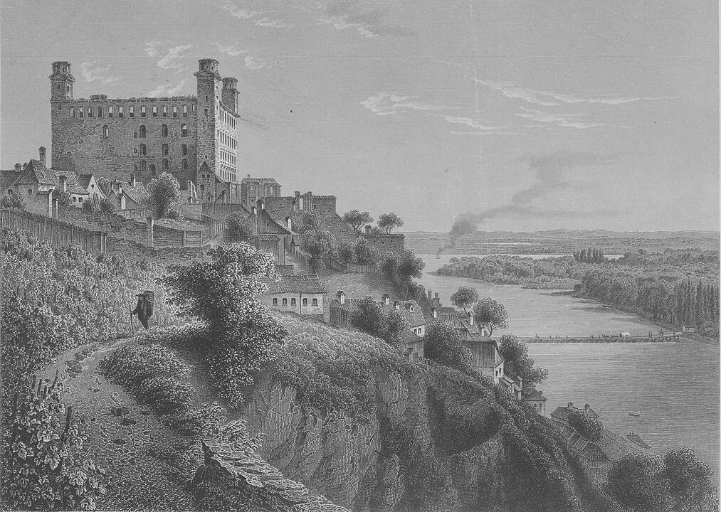 Burned Bratislava (Pressburg) Castle, mid-1800s
