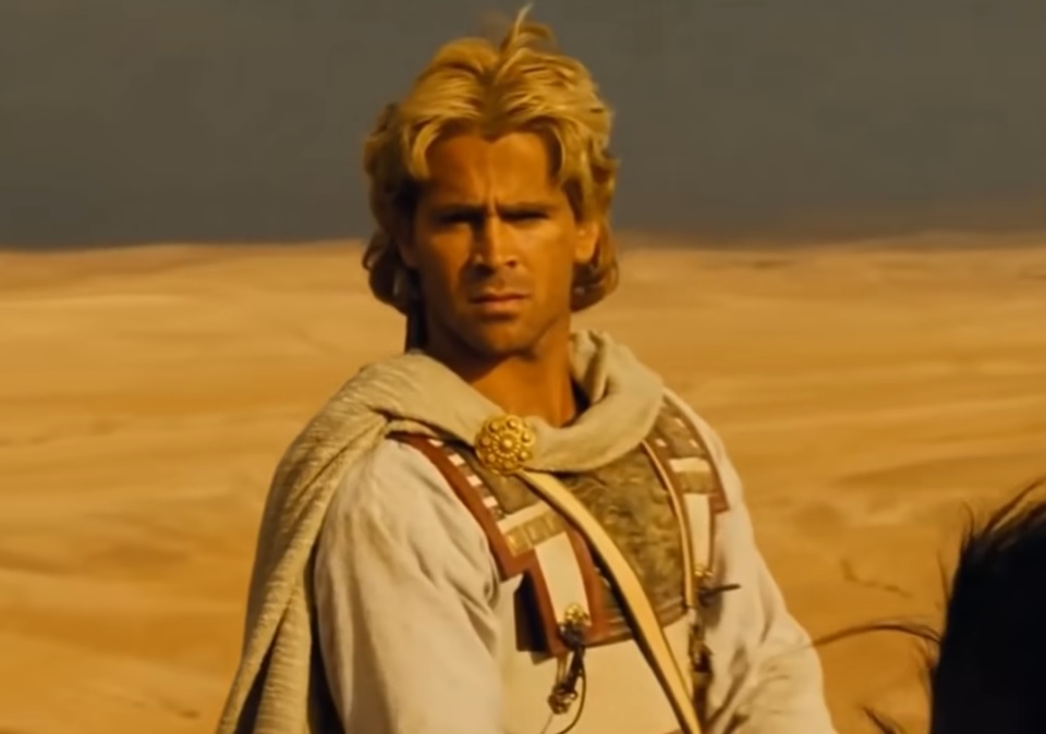 Screenshot from the movie Alexander (2004) depicting alexander the great riding on horse