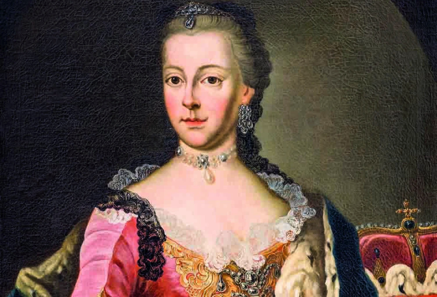 Maria Christina, Duchess of Teschen in pink dress