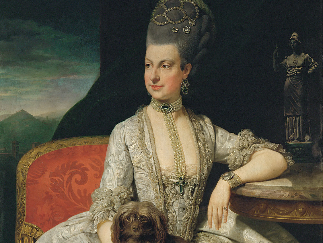 Maria Christina, Duchess of Teschen in white dress and jewels