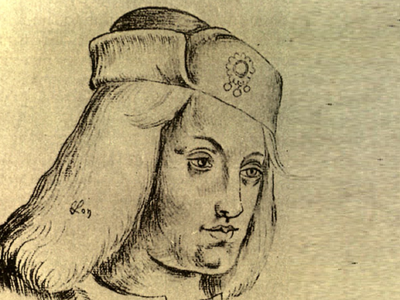 Drawing of Perkin Warbeck - 	15th century.