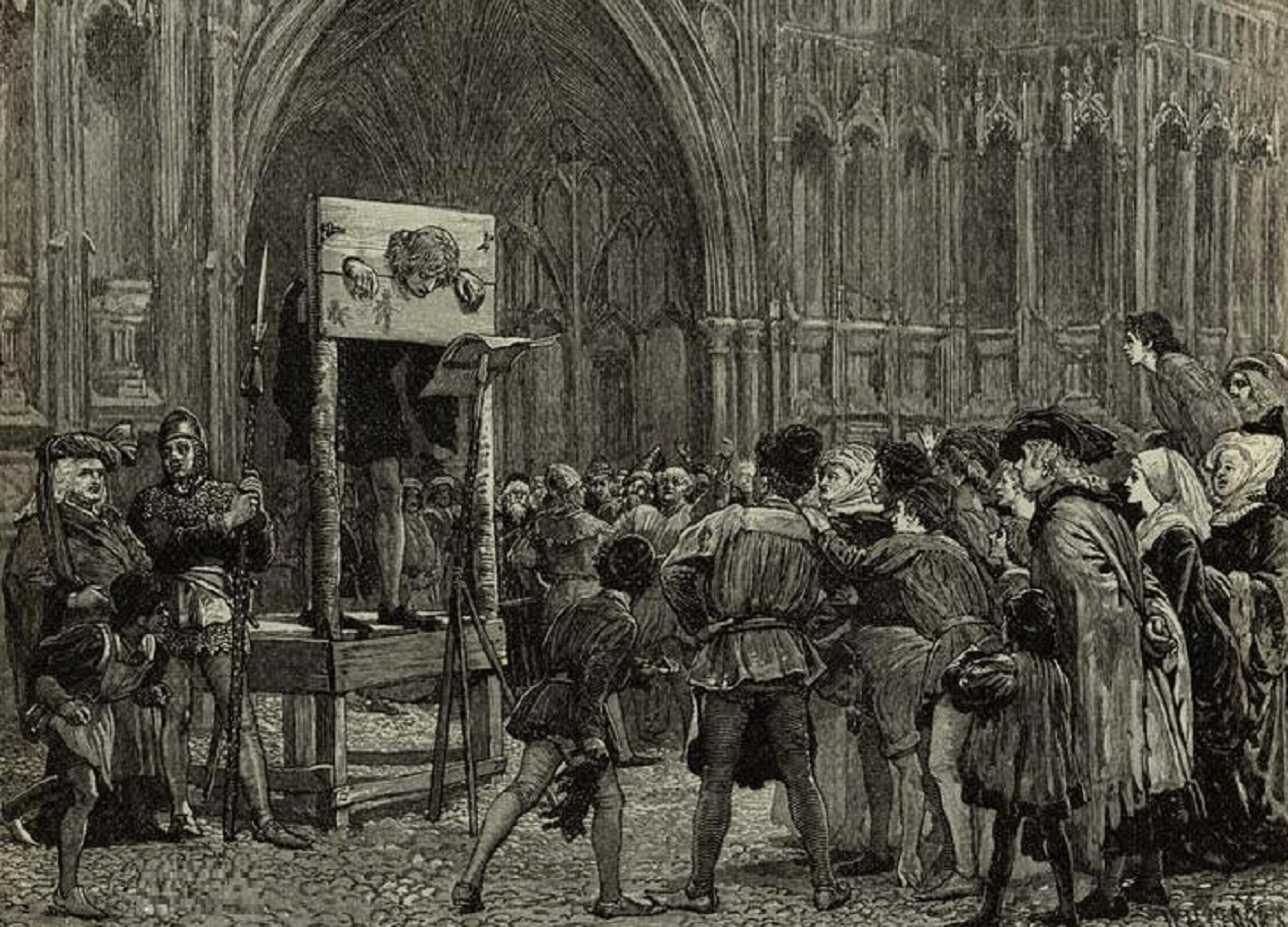 Image of Perkin Warbeck in the pillory. - 1884