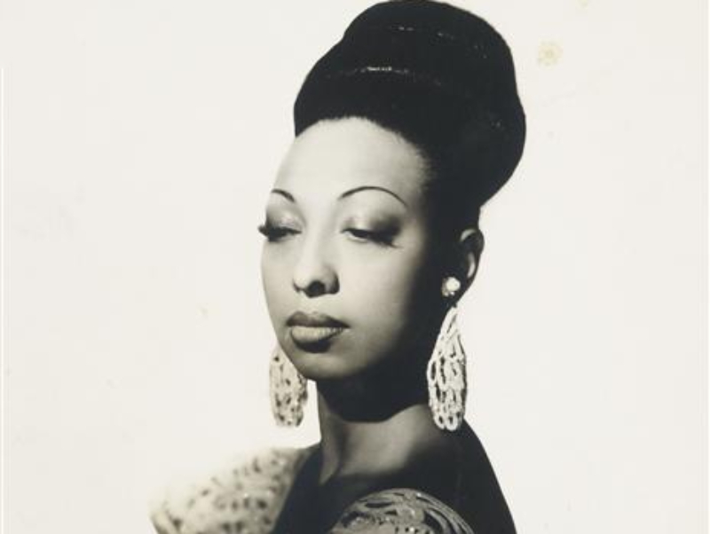 Josephine Baker in dress and big earrings