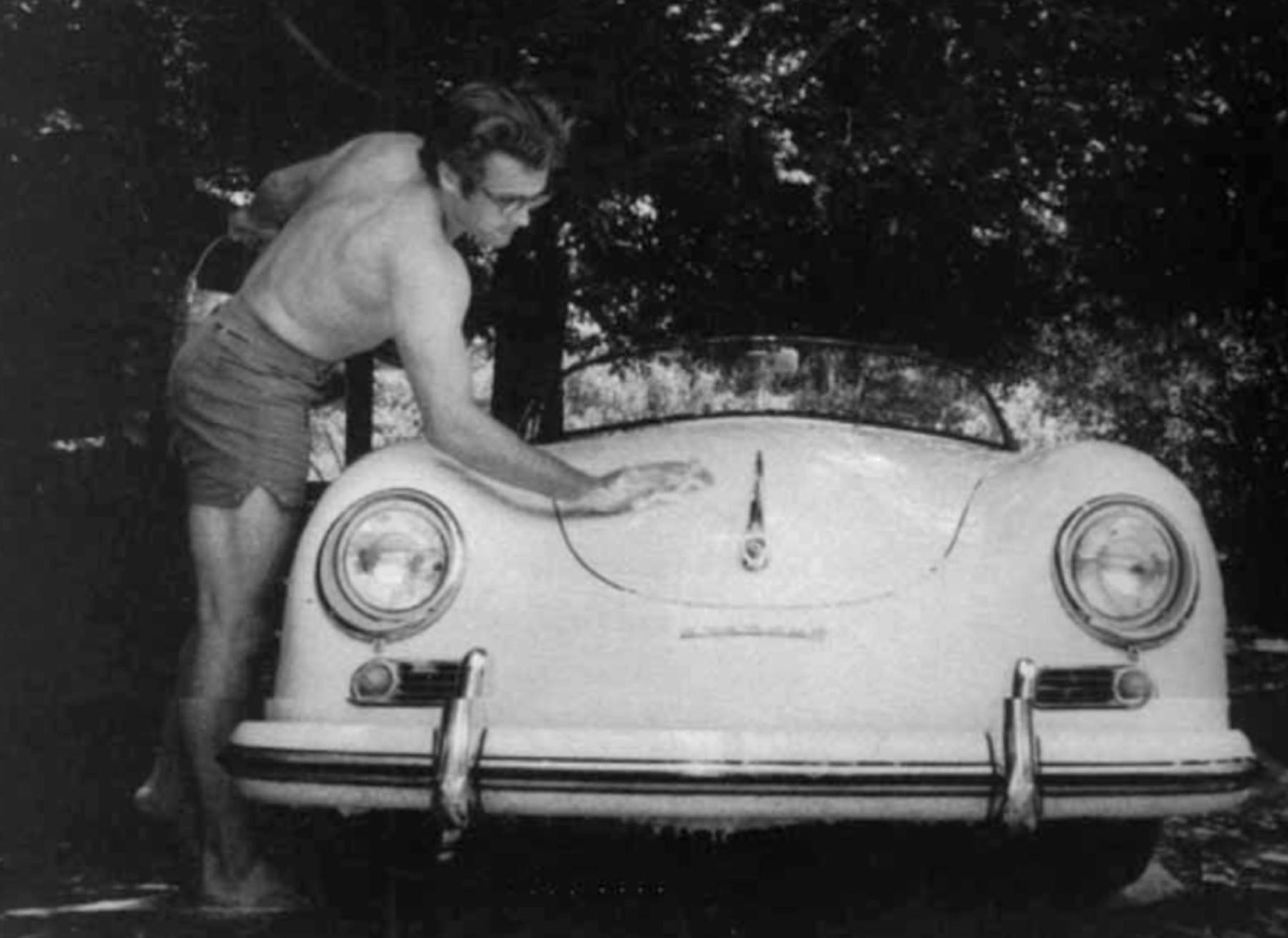 James Dean with his car.