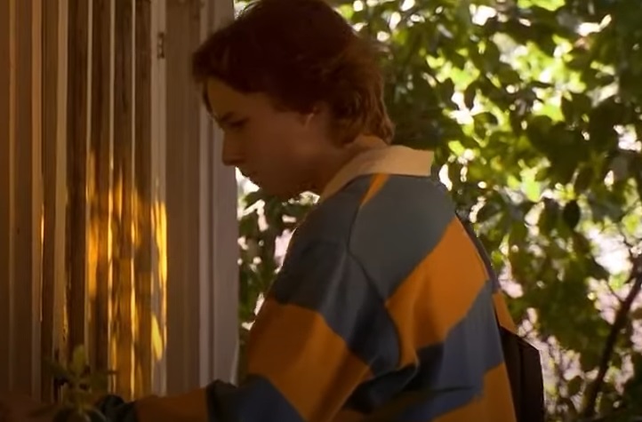 Screenshot of the actor Brad Renfro from the Movie Apt Pupil (1995) depicting a teenager, looking to the left