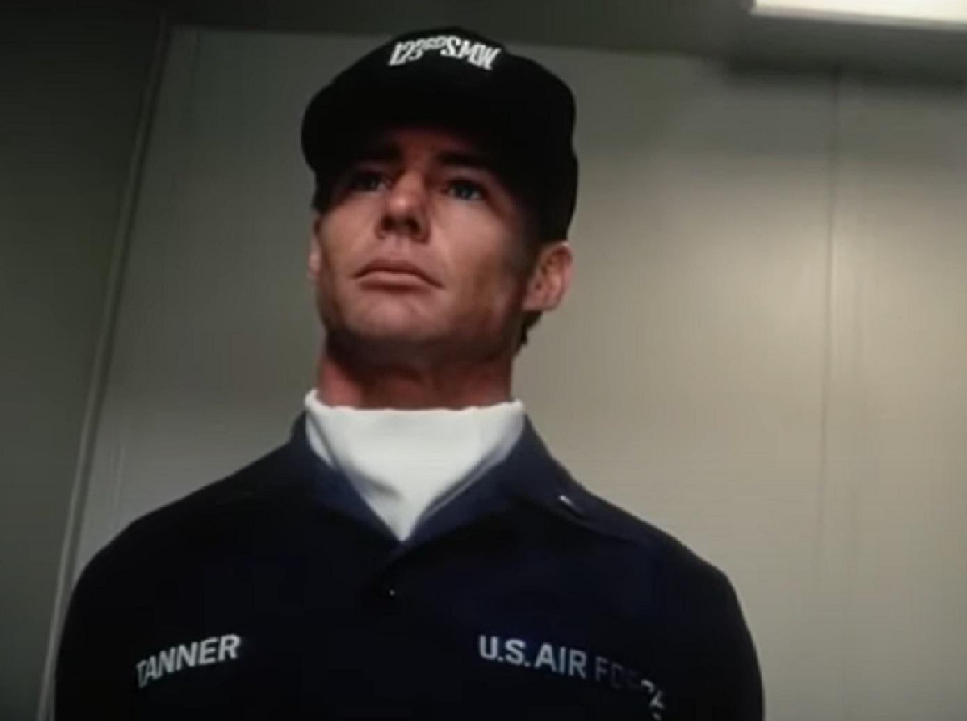 Screenshot: Jan-Michael Vincent wearing black uniform - from Damnation Alley (1977)