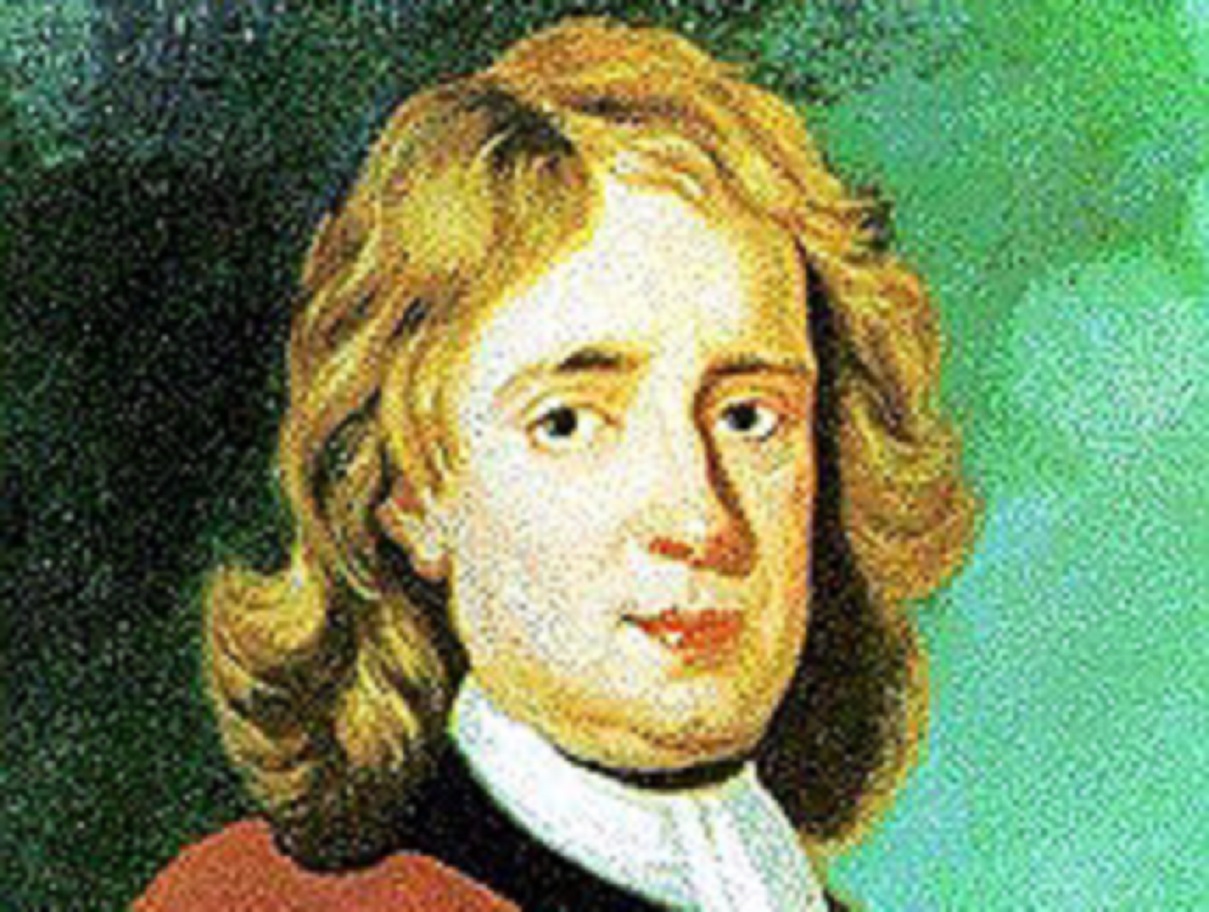 Painting portrait of Isaac Newton.
