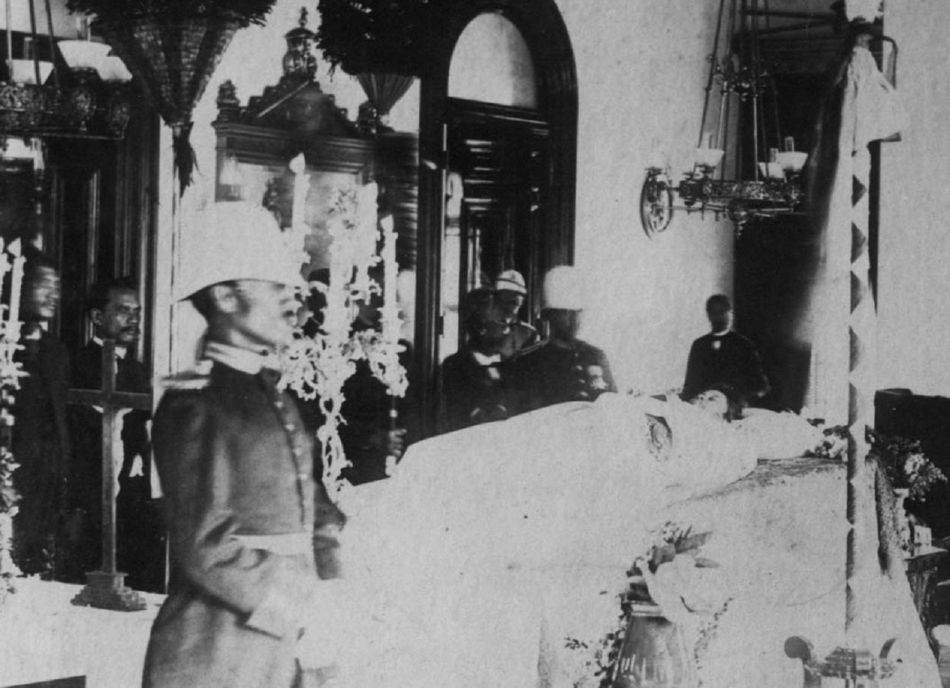 Princess Likelike lying in state at Iolani Palace. - 1887