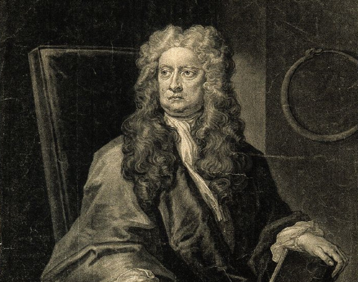Sir Isaac Newton. Mezzotint By J. Faber