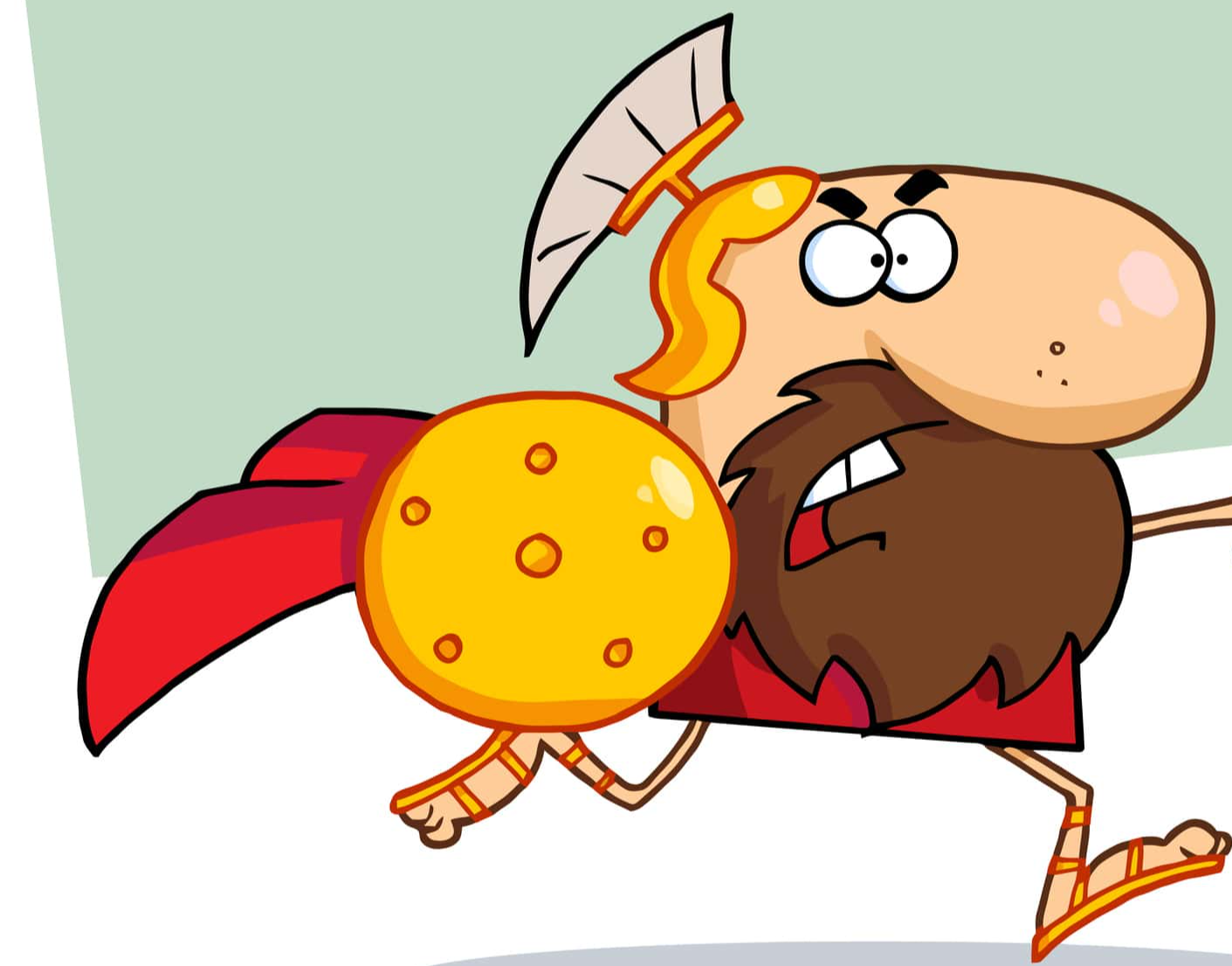 Gladiator Running With A Shield And Sword