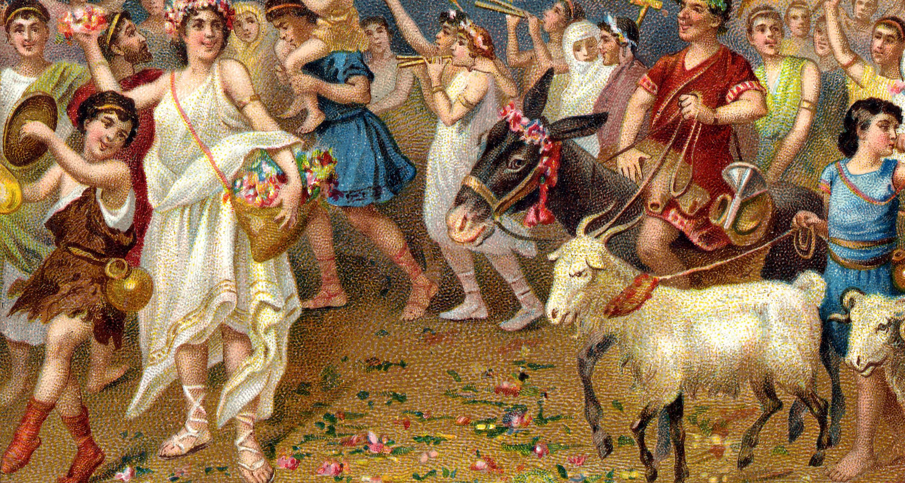 Illustration The Saturnalia in ancient Rome