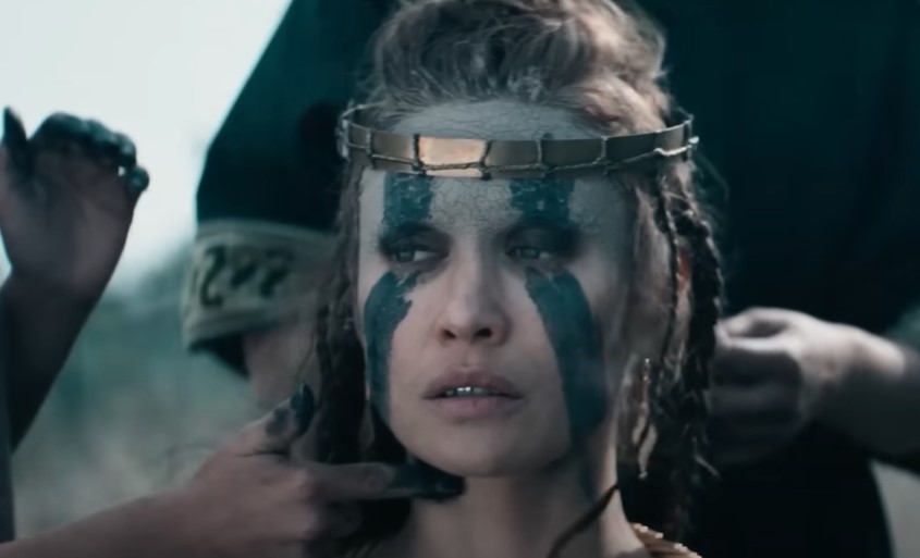 Boudica in traditional clothes and warrior make up