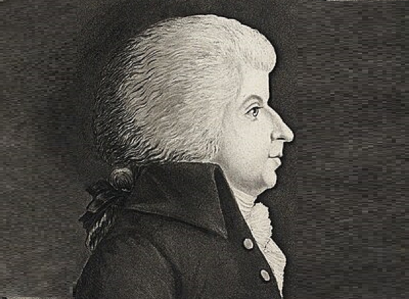 Image of Wolfgang Amadeus Mozart looking at front.