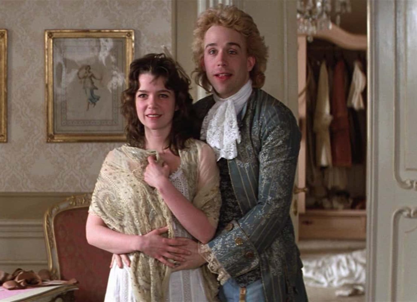 Screenshot: Wolfgang Amadeus Mozart with his wife Constanze - from Amadeus (1984)
