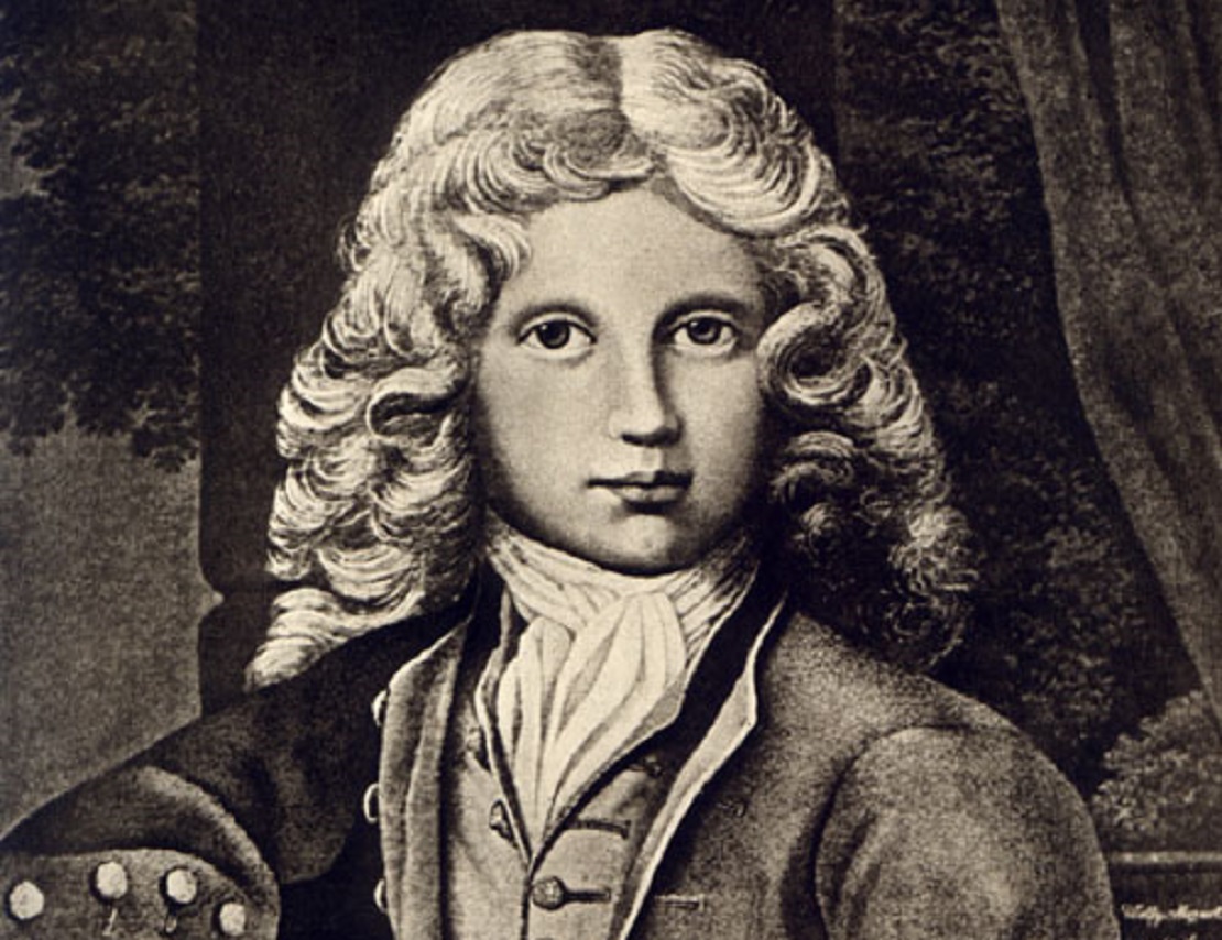 Portrait of Wolfgang Amadeus Mozart looking at front (age 11) - 1767