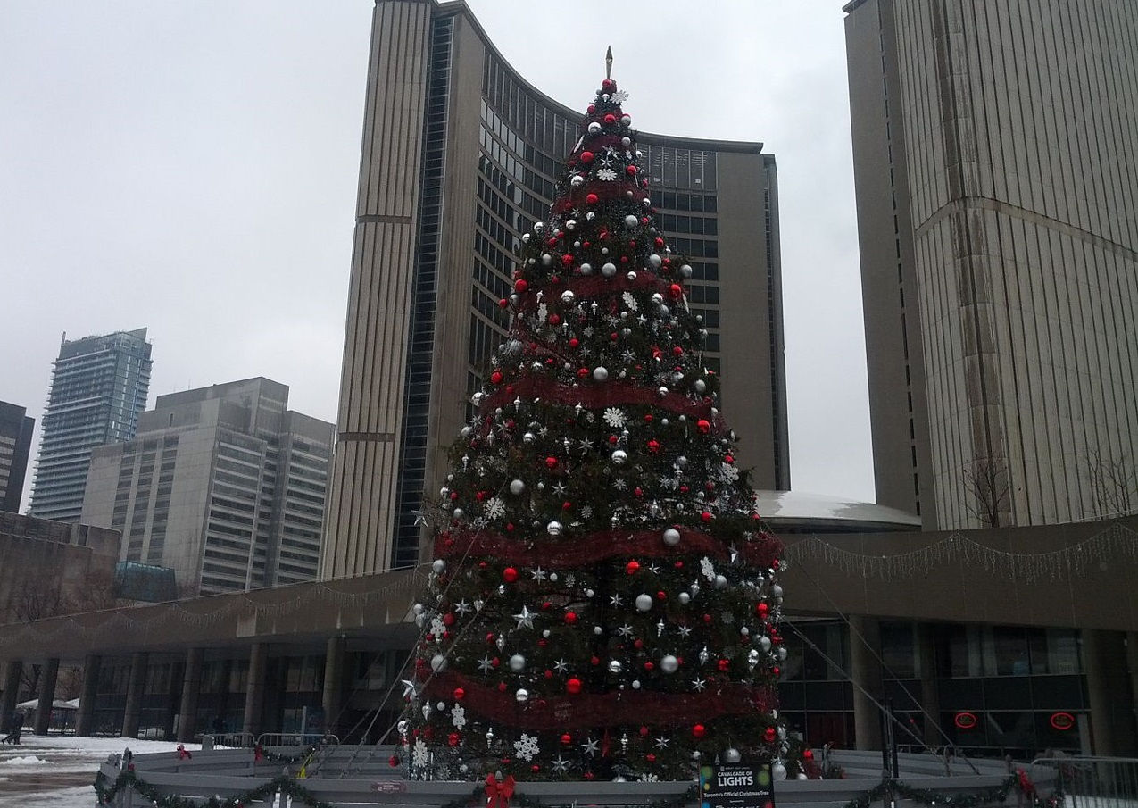 Toronto City Hall With Christmas Tree - 2013