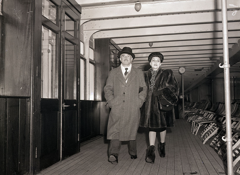 Mr. and Mrs. Jack Warner on Ship Deck
