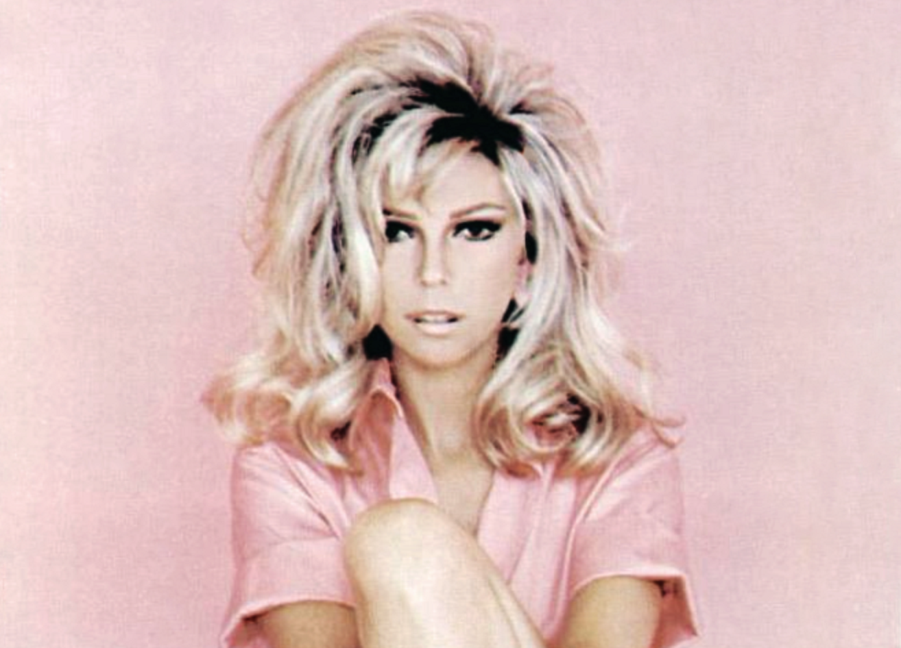 Portrait of Nancy Sinatra in pink pajamas - 1971