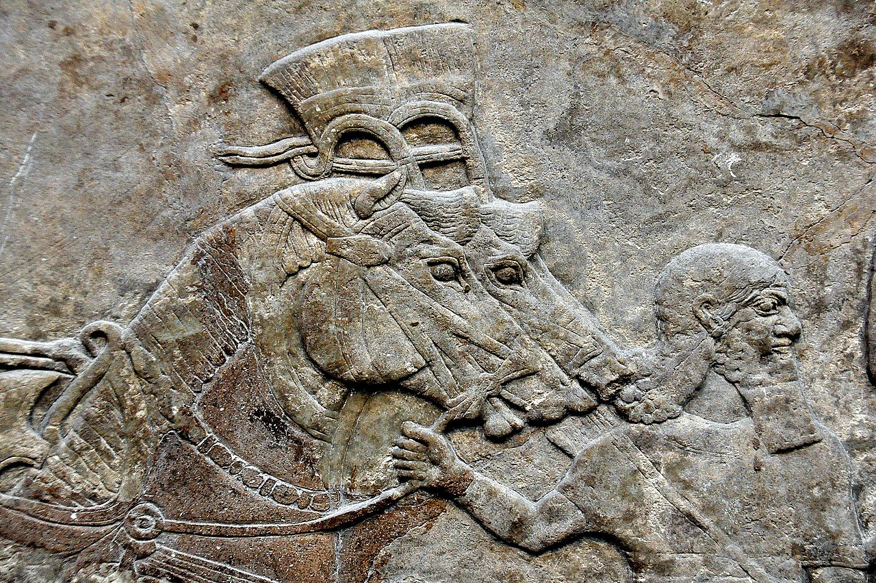 Assyrian grooms and horses, from Nimrud, Iraq. - 2014