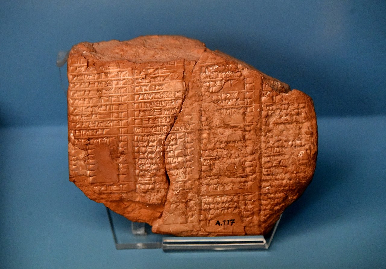Assyrian king list. Terracotta tablet, from Assur, Iraq. 7th century BCE.