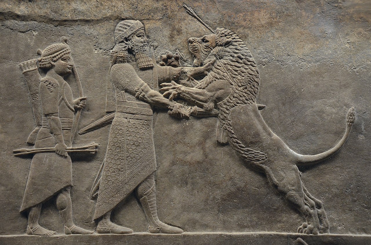 Sculpted reliefs depicting Ashurbanipal, the last great Assyrian king - 645-635 BC
