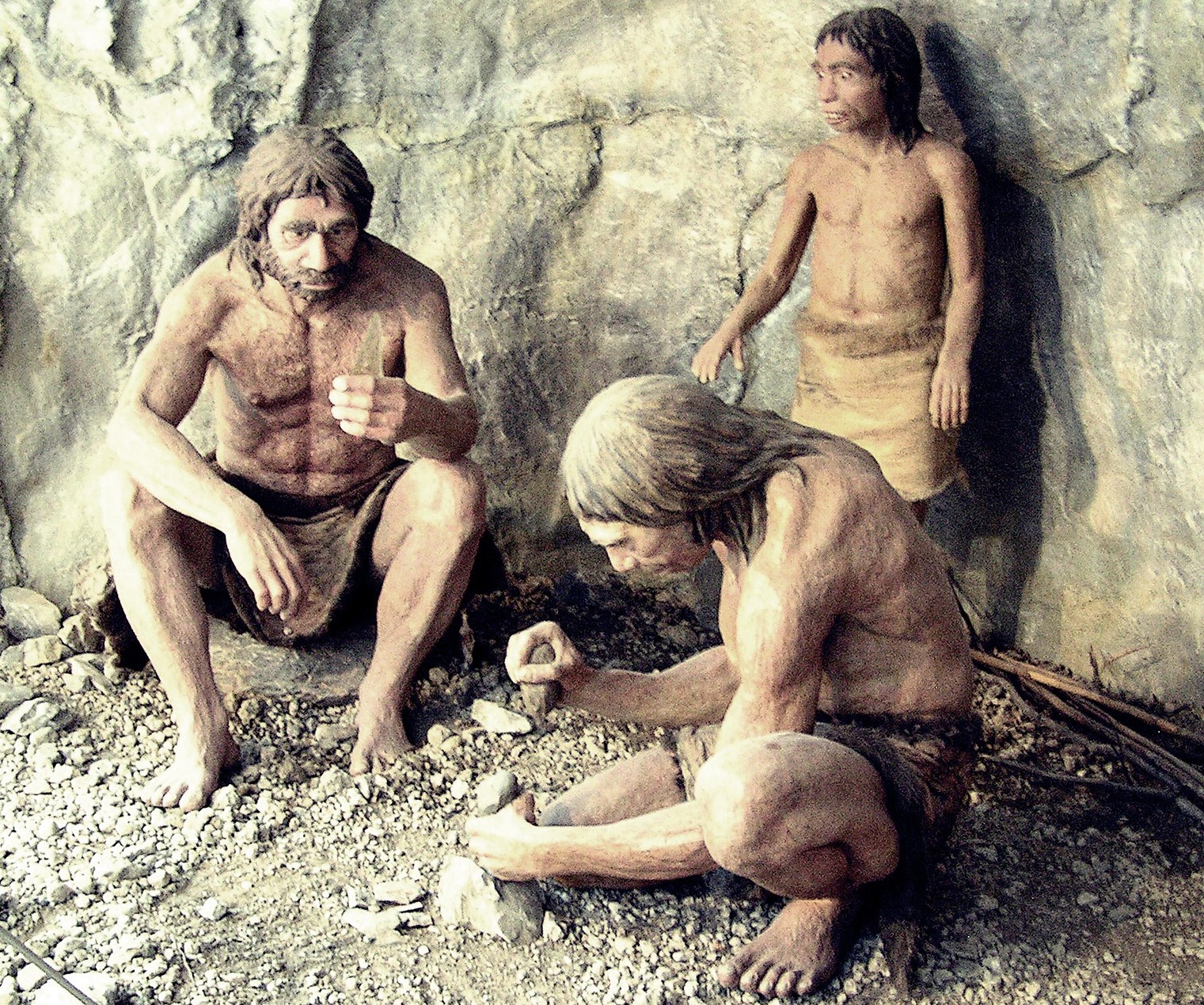 Neanderthal Family (detail of diorama)