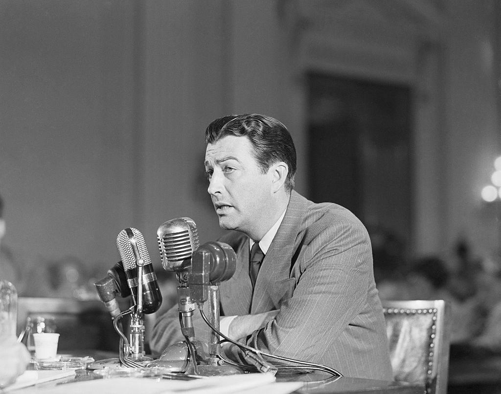 Actor Robert Taylor Testifying at Hearing