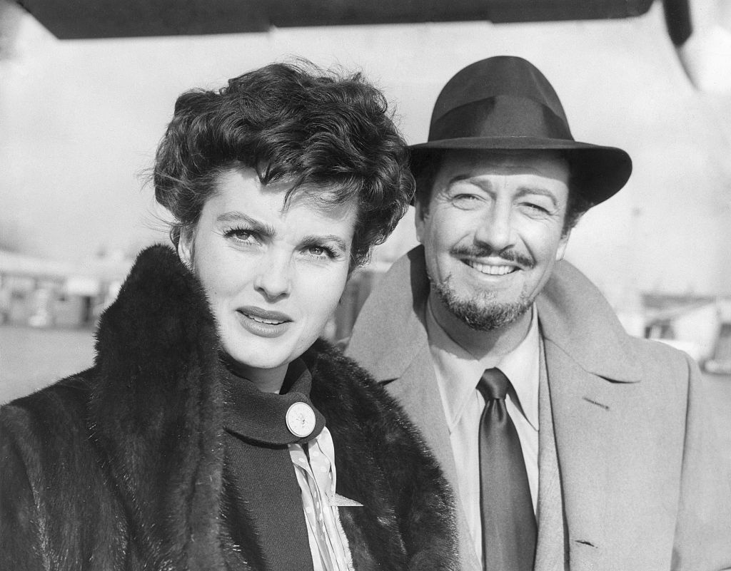 Ursula Thiess with her husband Robert Taylor at an airport